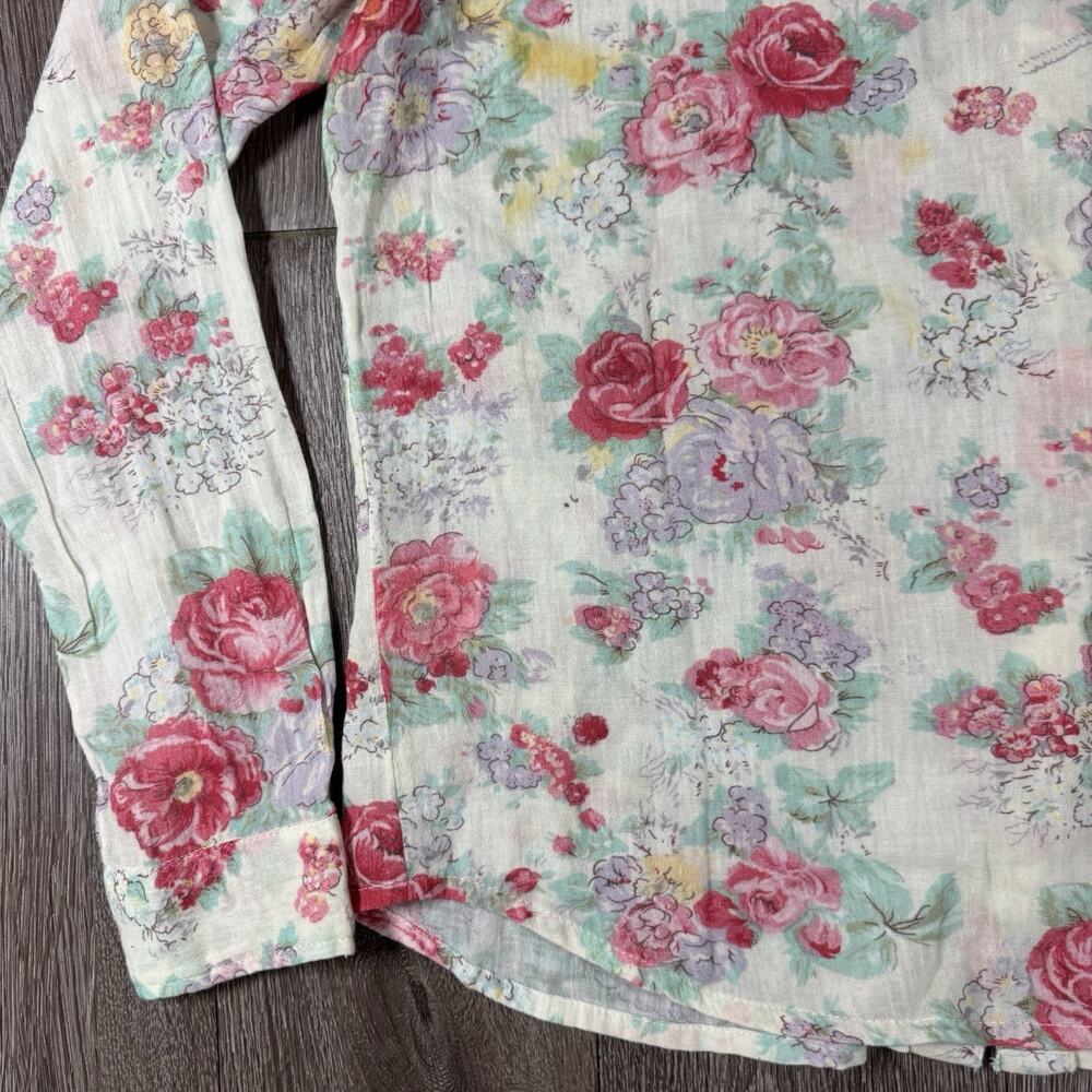 Read Description** Maison Hotel The Giorgia Blouse in Candy Roses Size M Cotton - Picture 11 of 13